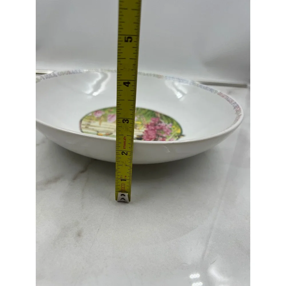 Vtg Marjolein Bastin Wildflower Meadow Pasta Soup Bowl Botanical Bees Birds 8.5
